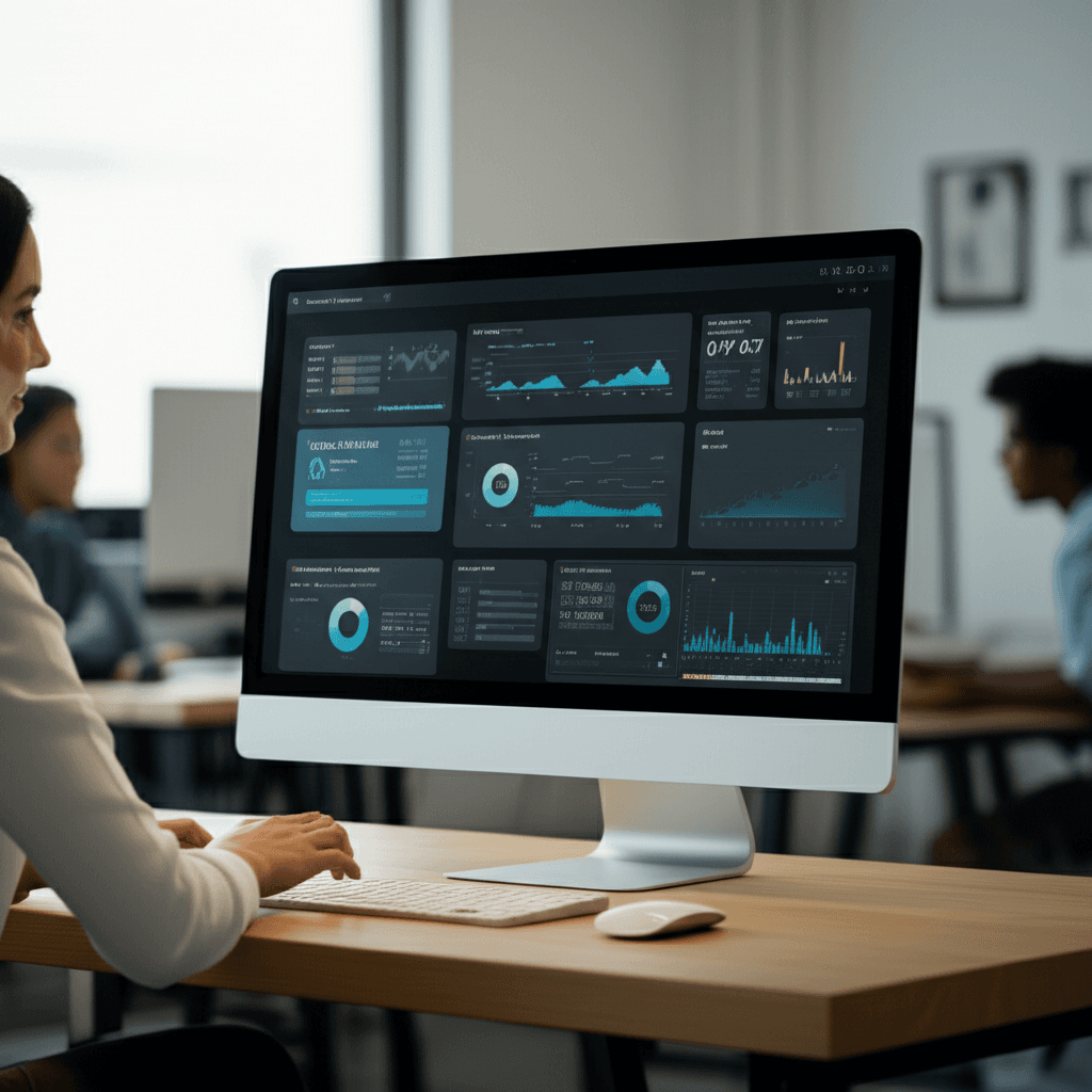 AI-powered business automation workflow dashboard for Melbourne financial services company