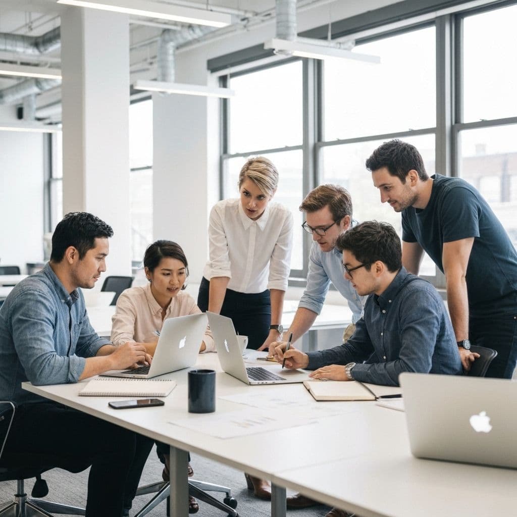 MK Studio team working on AI automation and digital projects in Melbourne office